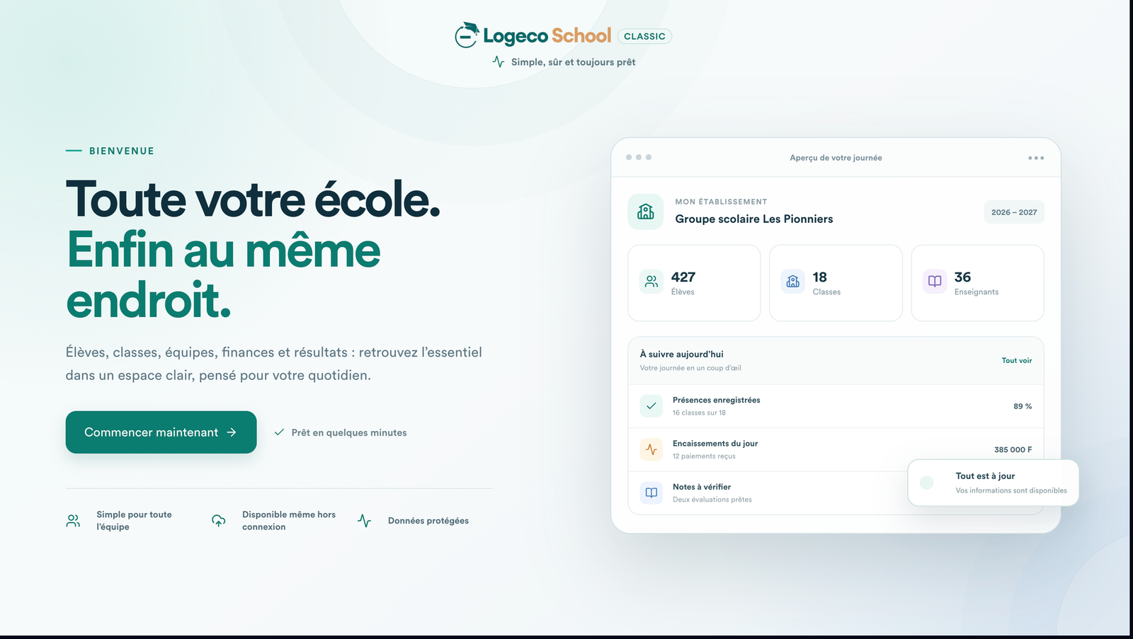Accueil de Logeco School Classic